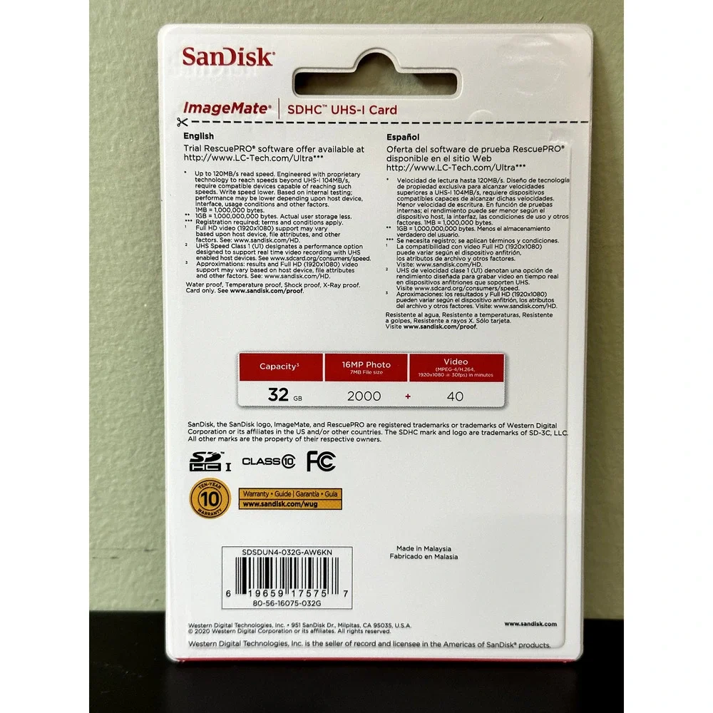 $ SanDisk Image Mate SDHC UHS 1 card 32 GB - New - Sealed Package